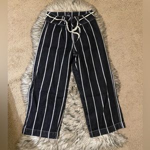 BDG Stripped Cropped Drawstring Belt Pants SZ 26